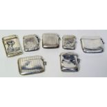 Seven assorted vesta cases (Silver) Condition reports are not available for this sale.