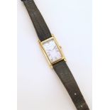 Lady's gold plated Bucherer wristwatch on leather strap. Condition reports are not available for