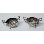 Two small Georgian silver salts. Condition reports are not available for this sale.