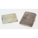 Two silver cigarette cases with engine turned decoration, gross weight approximately 319g