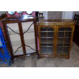 A burr walnut two-door china cabinet and mahogany china cabinet on cabriole legs Condition reports