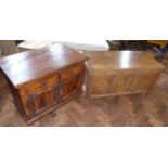 Early 20th century oak blanket chest and hardwood chest. Condition reports are not available for