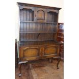 Early 20th century oak dresser with plate rack. Condition reports are not available for this sale.