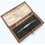 Five stone diamond bar brooch Condition reports are not available for this sale.