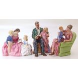 Three Royal Doulton figure groups: Bedtime Story, When I Was Young, Grandpa's Story Condition