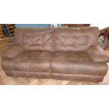 Modern leather three seater settee. Condition reports are not available for this sale.