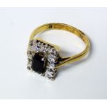 18ct yellow and white gold sapphire ring, gross weight approximately 4.3g Condition reports are