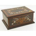 Continental marquetry inlaid jewellery box. Condition reports are not available for this sale.