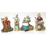 Four Royal Doulton figures: School Marm, A Penny's Worth, Nanny and Toy maker Condition reports