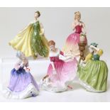 Five Royal Doulton figures: Buttercup, Best Friend, Alexandra, Happy Anniversary and Sarah Condition