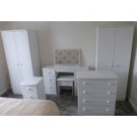 Modern six piece white bedroom suite. Condition reports are not available for this sale.