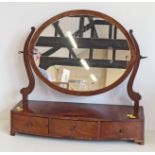 A 19th century dressing table mirror with three drawers Condition reports are not available for this