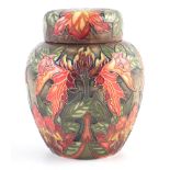 Moorcroft Flames of the Forest Ginger Jar, after Philip Gibson, with box, 15cm high For a