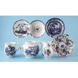 Collection of Worcester circa 1765 -1780 to include a teapot stand, Fence pattern teapot base, Birds