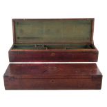 Two oak double gun cases, each fitted out to take a pair of percussion double barrel shotguns,