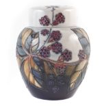 Moorcroft Brambles pattern Ginger Jar, after Sally Tuffin, 15cm high. For a condition report on this
