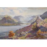 Albert Rosser (1899-1995), "Crummock & Buttermere Lakes from the slopes of Melbreck", signed,