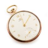 9ct gold slimline pocket watch by Marvin , white metallic dial, applied Arabic numerals,