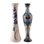 Two Moorcroft vases , one decorated with Bluebell Harmony pattern after Kerry Goodwin, both
