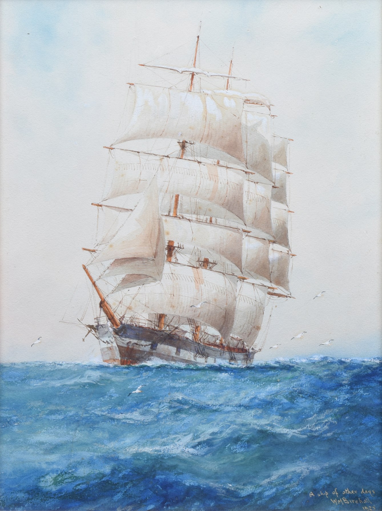 William Minshall Birchall (1884-1941), "A ship of other days", signed and dated 1925, watercolour,