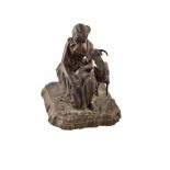 A 19th century French bronze of Esmeralda and her goat, Djali . These characters are taken from