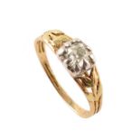 Victorian diamond solitaire ring , old cut diamond measuring approx. 0.90ct, open back illusion
