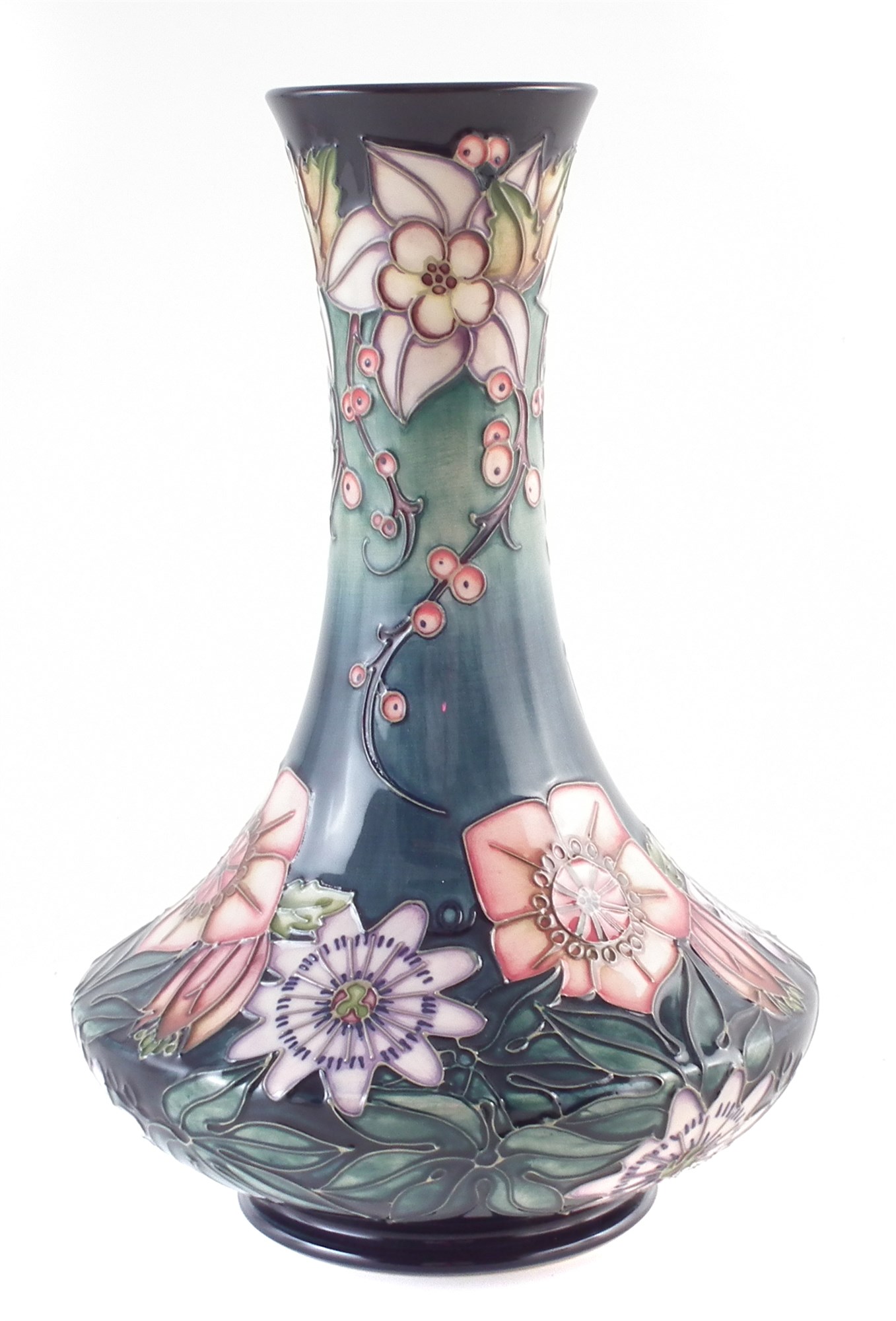 Moorcroft Carousel vase, after Rachel Bishop, numbered 671, with box, 28cm high For a condition