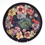 Moorcroft Carousel Charger, after Rachel Bishop, number 154, silver second line mark to base, with