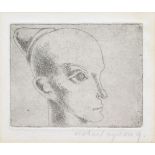 Michael Ayrton (1921-1975), "Clown", signed in pencil in the margin, 1939, etching, plate size 6.5 x