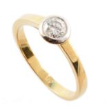 Diamond solitaire 18ct gold ring , central brilliant cut diamond weighing approx. 0.30ct, set into