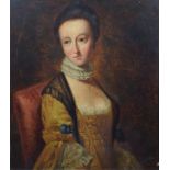 J. Booth, 19th century, Female portrait, signed and indistinctly dated 18..?, oil on board, 39 x