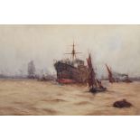 Frank Henry Mason (1876-1965), Steam and sailing ships on the Thames, signed and dated '98,