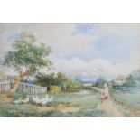 David Bates (1840-1921), "Near Upton-on-Severn", signed and dated 1905, titled on verso, watercolour