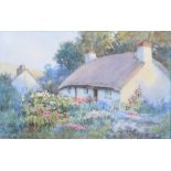 Warren Williams A.R.C.A. (1863-1918), "A Cottage Garden, Glan Conway, North Wales", signed, titled