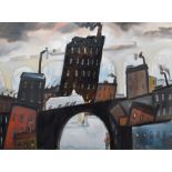 William Turner F.R.S.A., R.Cam.A. (1920-2013), "The Garth (Boy with Wheel), Stockport Viaduct",