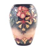 Moorcroft Honeysuckle vase, after Rachel Bishop and signed by the designer in gilt pen, 17.5cm