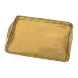 A mid-19th century Russian brass tea tray. Stamped with the date 1830. With barley twist detail