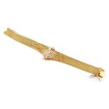 18ct yellow gold diamond set multi-strand bracelet , bracelet comprising 12 rope twist strands