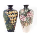 Two Moorcroft vases, decorated with Wisteria pattern after Philip Gibson (Moorcroft Collector's