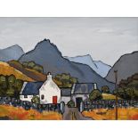 David Barnes (1943-), "Llugwy Farm", signed on verso, oil on board, 29.5 x 39.5cm, 11.75 x 15.