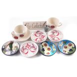 Collection of Moorcroft, to include six dishes, miniature vase, cup and saucer, one other cup,