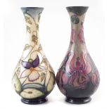 Two Moorcroft vases, decorated with Sweet Thief and Fuchsias patterns after Rachel Bishop, Moorcroft