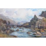 Samuel Towers R.C.A. (1862-1943), "An Old Welsh Mill, Beddgelert", signed, titled on artist's