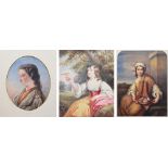 English School, 19th century, Female portraits, all unsigned, all unframed, various sizes 33 x 25cm,