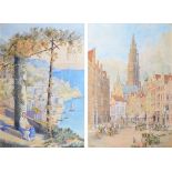 Samuel L. Fossick, 19th/20th century, "Amalfi" and "Antwerp", both signed, titled and dated 1898 and