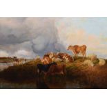 Thomas Sidney Cooper R.A. (1803-1902), Cattle and sheep in a landscape, signed and dated 1869, oil