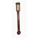 A 19th century mahogany stick barometer by A. Lera, Glasgow. The double swan neck pediment with vase