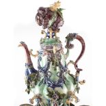 Peter Weldon Majolica elephant samovar "Loxodonta Africana", the elaborate vessel with winged