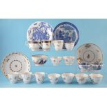 Collection of Worcester circa 1790 -1820, to include six Flight, and Barr, tea bowls, six cups,