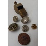 N.S.R. "Acme Thunderer" Whistle, N.S.R. Buttons (London & North West Railway Company).